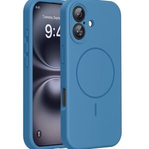 Miracase iPhone 16 Capri Blue case compatible with MagSafe